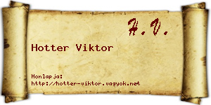 Hotter Viktor névjegykártya